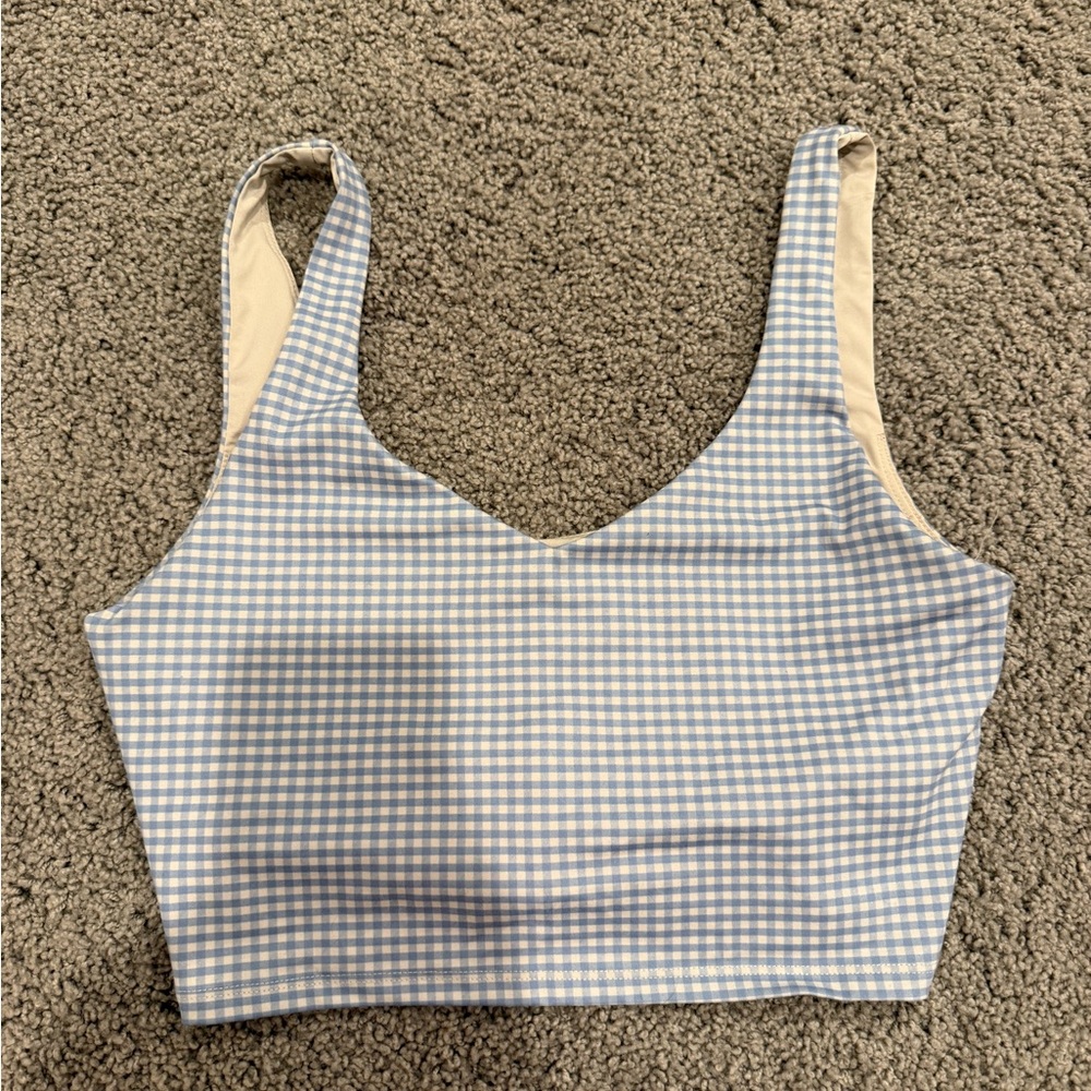 Glyder blue gingham tank small